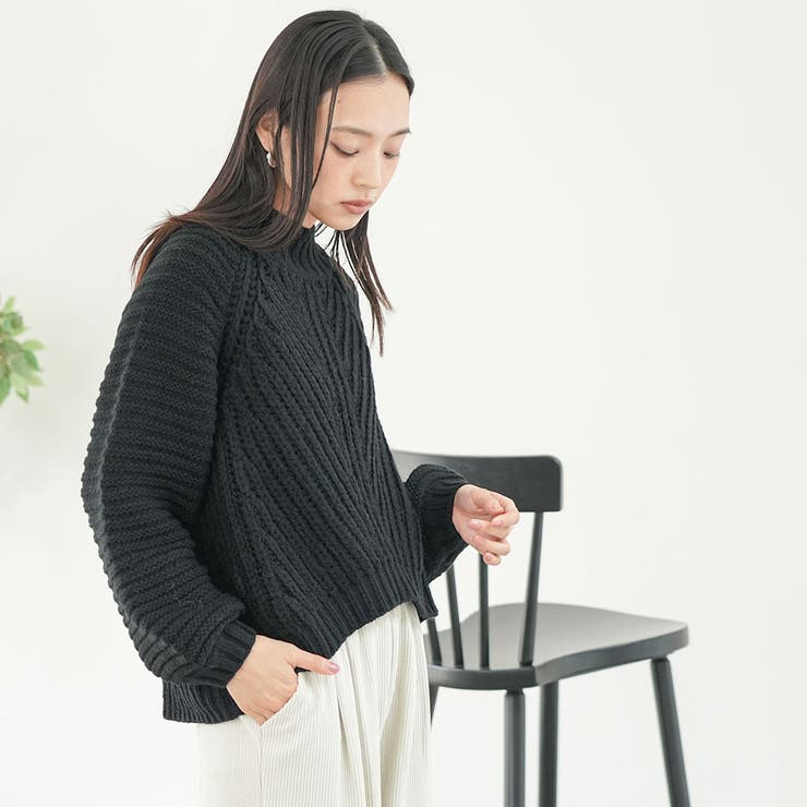 畦編みハイネックニットプルオーバー トップス ハイネック | mili an deni | 詳細画像17 