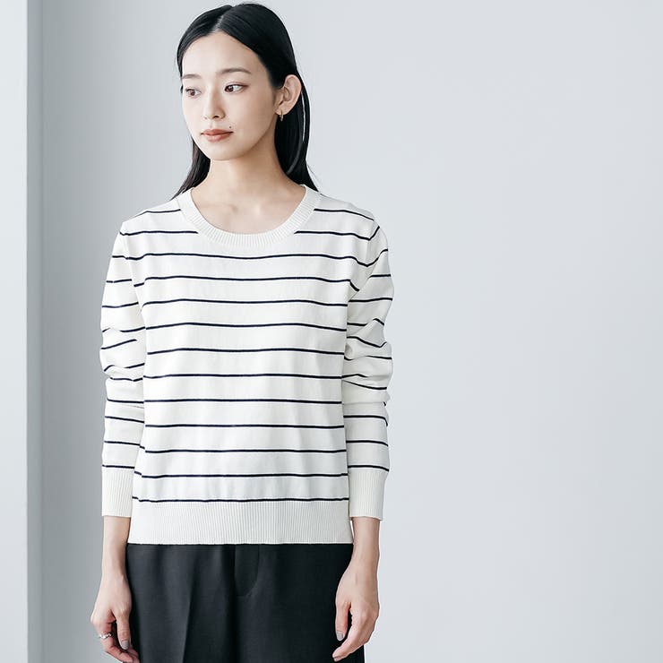 セーラーカラーボーダーニットプルオーバー ボーダー 襟取り外し可能 | mili an deni | 詳細画像8 