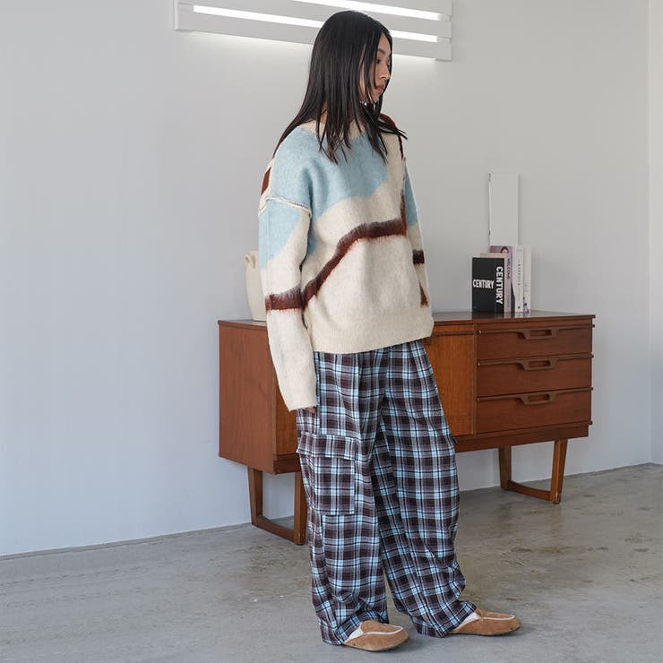 マルチカラー圧縮ニットプルオーバー トップス シャギーニット | mili an deni | 詳細画像10 