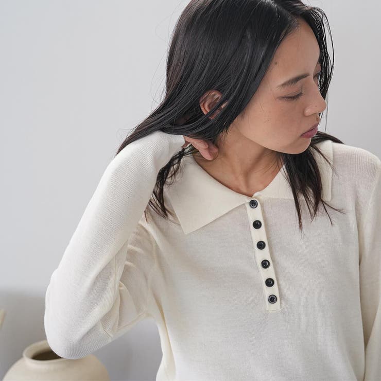 ポロニットプルオーバー トップス ポロ襟 | mili an deni | 詳細画像7 