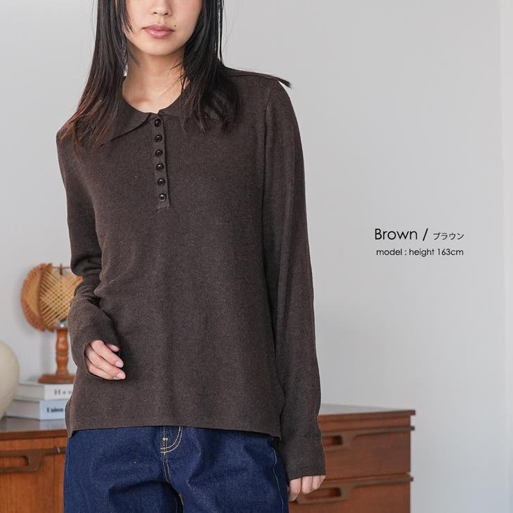 ポロニットプルオーバー トップス ポロ襟 | mili an deni | 詳細画像11 