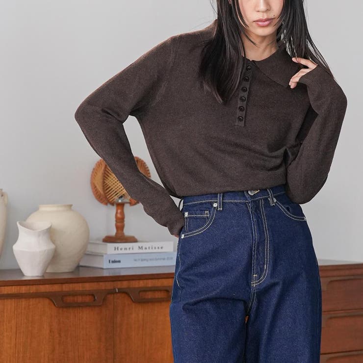 ポロニットプルオーバー トップス ポロ襟 | mili an deni | 詳細画像13 