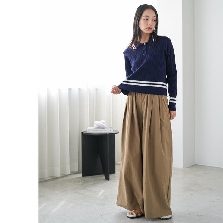 ポロケーブルニットプルオーバー トップス ポロ襟 | mili an deni | 詳細画像18 