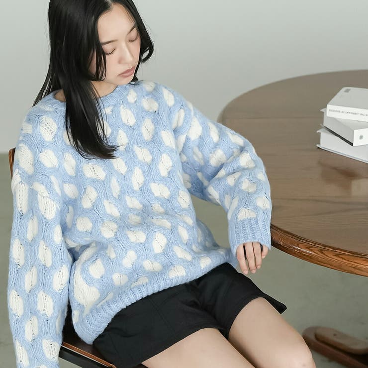 バルキーニットプルオーバー トップス 厚手 | mili an deni | 詳細画像8 