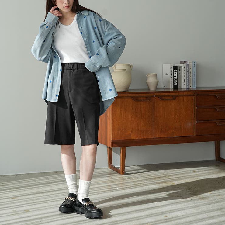 オーバーサイズハート刺繍デニムシャツ ハート刺繍 デニムシャツ | mili an deni | 詳細画像9 