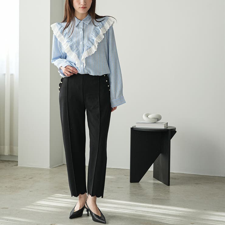 チェストフリルストライプブラウス ブラウス レディース | mili an deni | 詳細画像14 