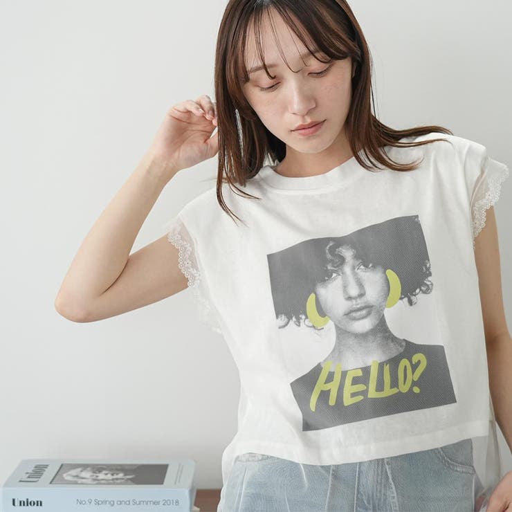 チュールレイヤードプリントTシャツ レディース シアートップス | mili an deni | 詳細画像7 
