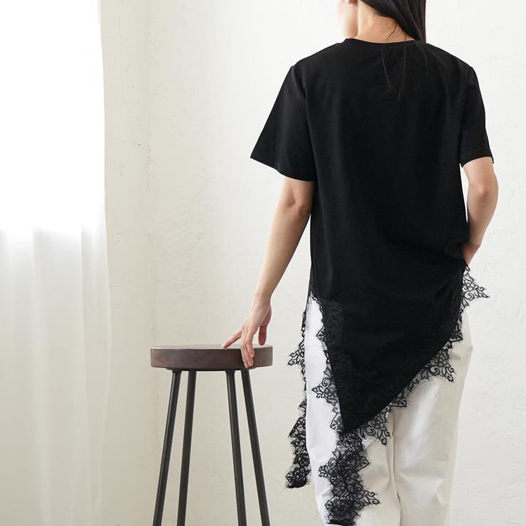 裾レース スリット Tシャツ | mili an deni | 詳細画像7 