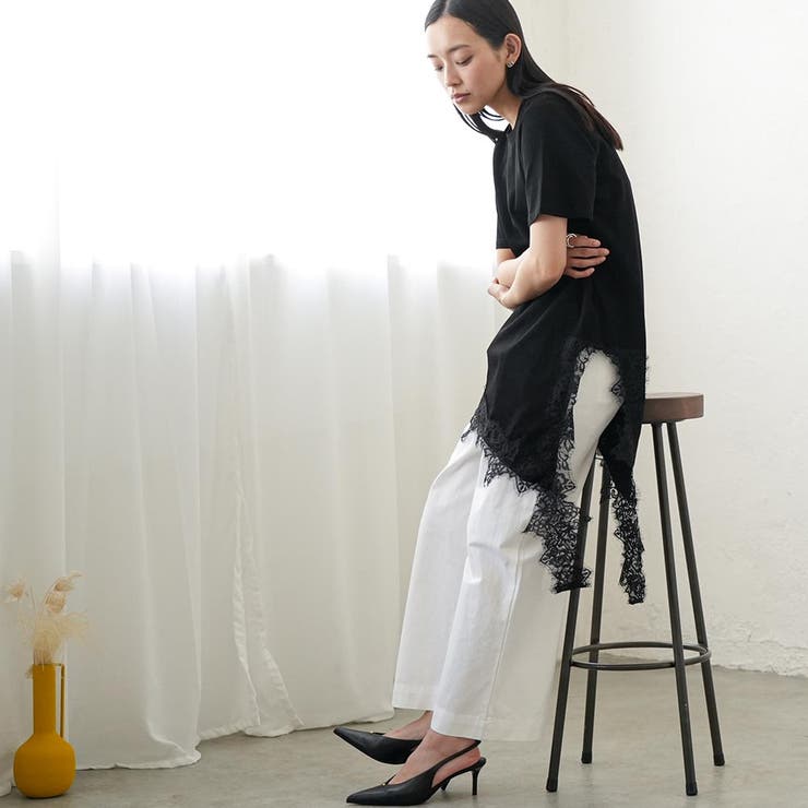 裾レース スリット Tシャツ | mili an deni | 詳細画像8 