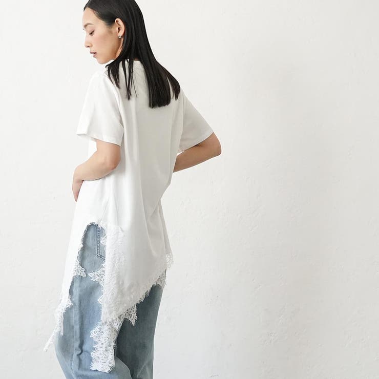 裾レース スリット Tシャツ | mili an deni | 詳細画像14 