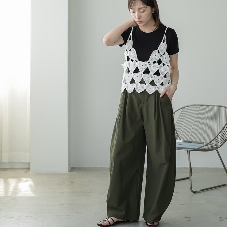 ハートクロシェキャミTシャツセット レディース かぎ針編み | mili an deni | 詳細画像9 