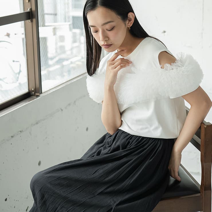 チェストチュールTシャツ レディース 半袖 | mili an deni | 詳細画像6 