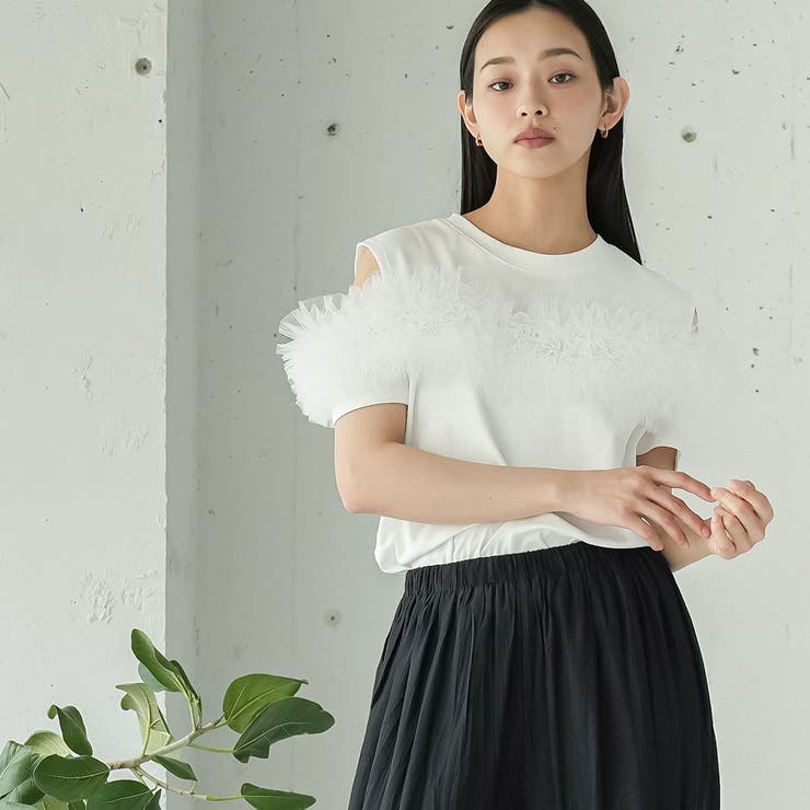 チェストチュールTシャツ レディース 半袖 | mili an deni | 詳細画像7 