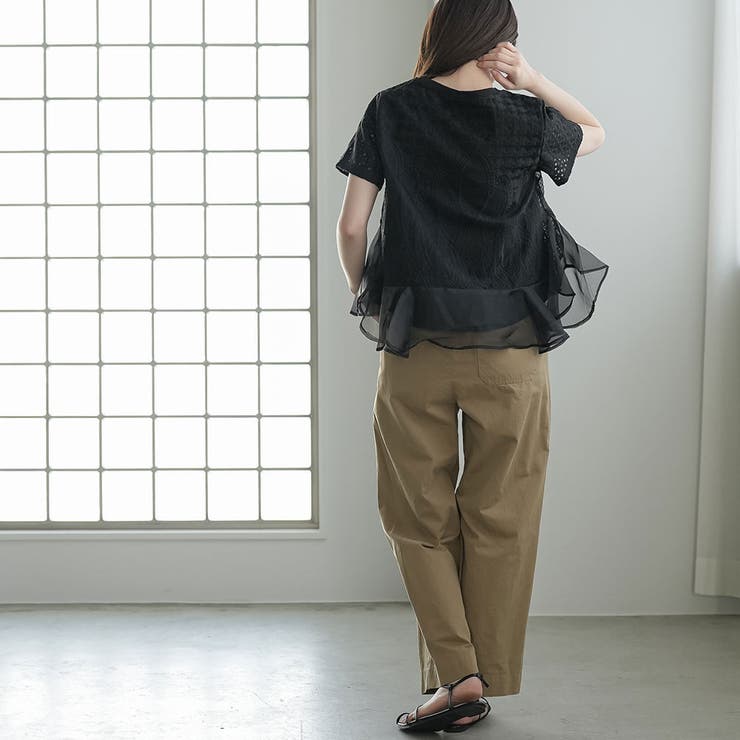 裾ティアードレーストップス レディース 半袖 | mili an deni | 詳細画像15 