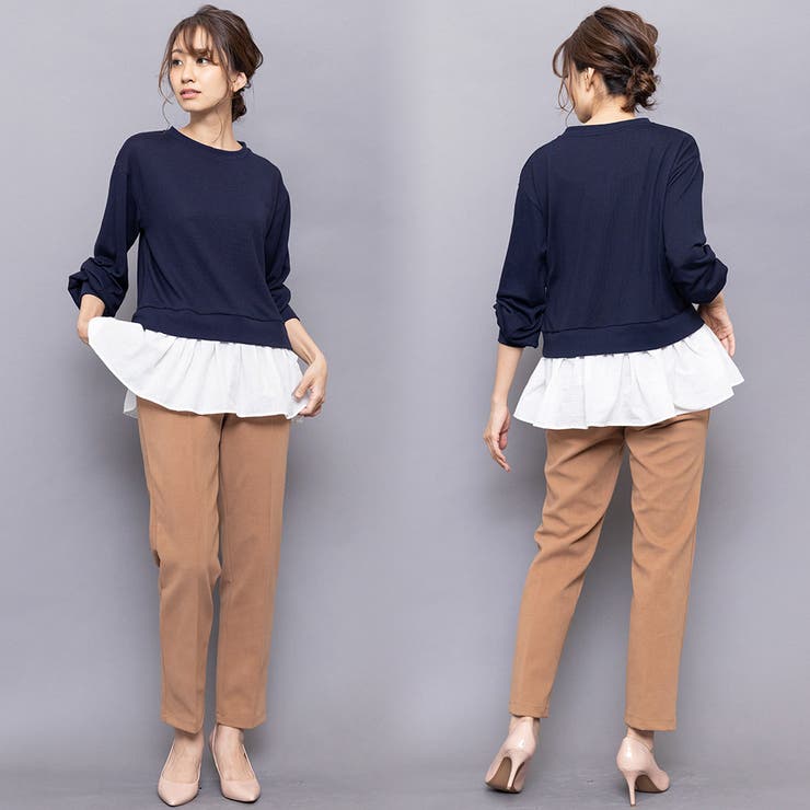 布帛切替ニットPO ストレッチ起毛 クルーネック | mili an deni | 詳細画像10 