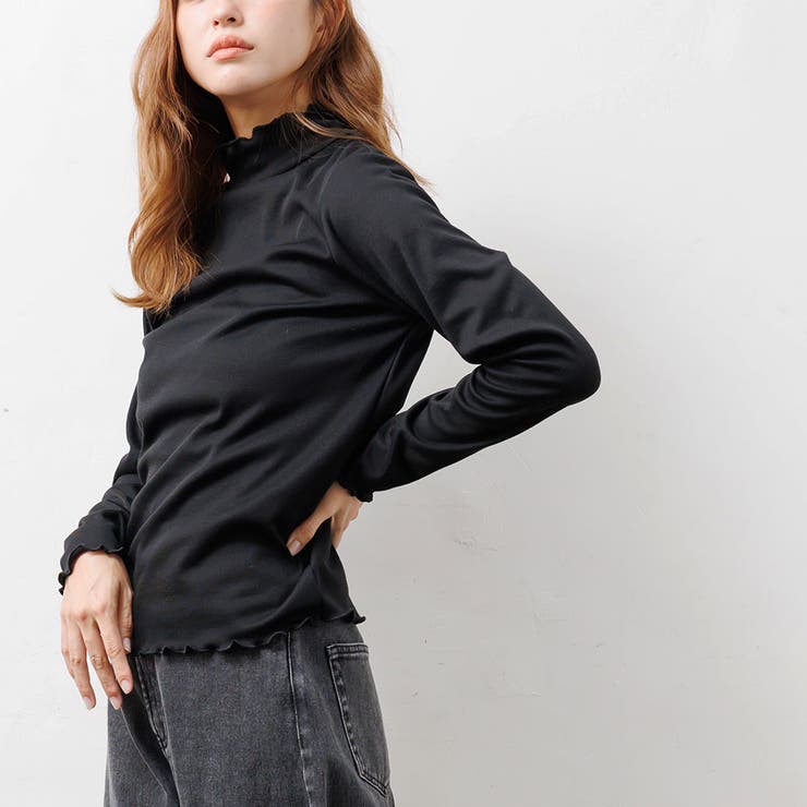 裏微起毛プチハイネックメローTシャツ シアバター加工 暖かい | mili an deni | 詳細画像19 