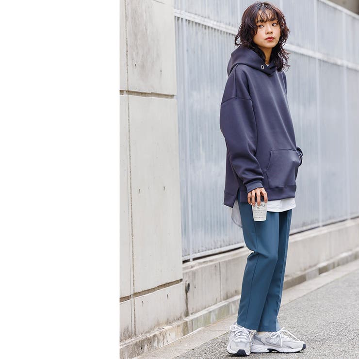 ダンボールニットパーカー サイドスリット 黒 | mili an deni | 詳細画像16 