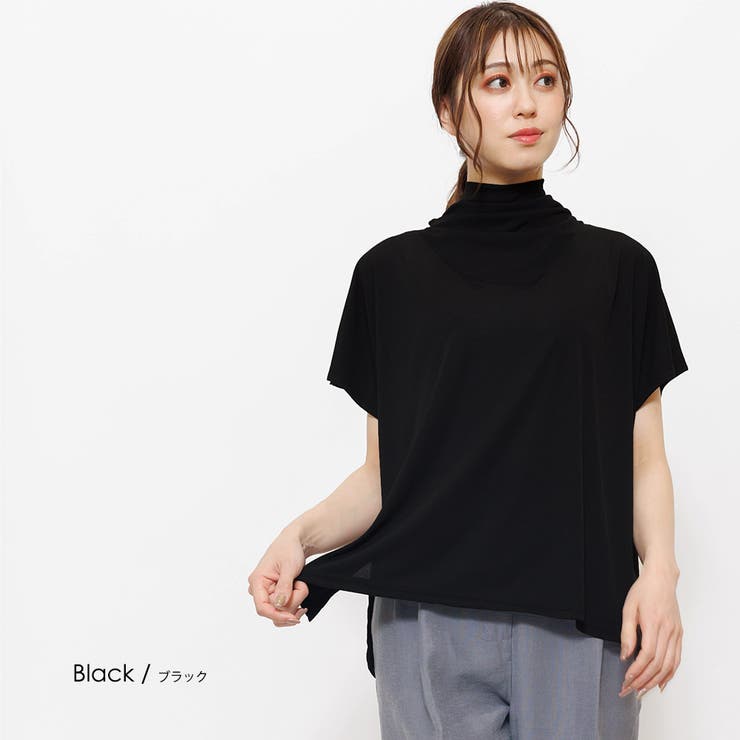 ブラック | クールタッチトップス 接触冷感 バックリボン | mili an deni