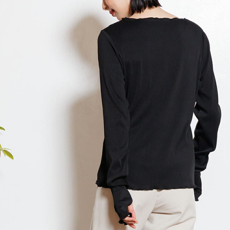 ツートーン指穴トップス ブラウス ストライプ | mili an deni | 詳細画像10 