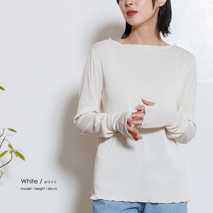 ツートーン指穴トップス ブラウス ストライプ | mili an deni | 詳細画像12 