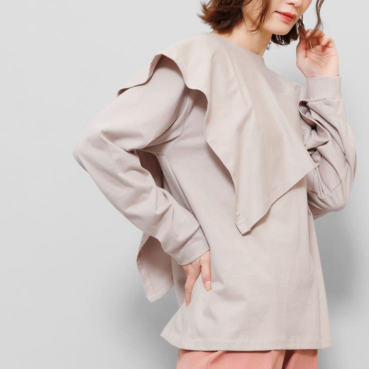 綿100%レイヤード長袖Tシャツ ボリューム袖 袖コンシャス | mili an deni | 詳細画像9 