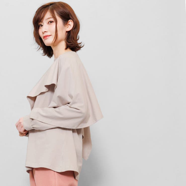 綿100%レイヤード長袖Tシャツ ボリューム袖 袖コンシャス | mili an deni | 詳細画像10 