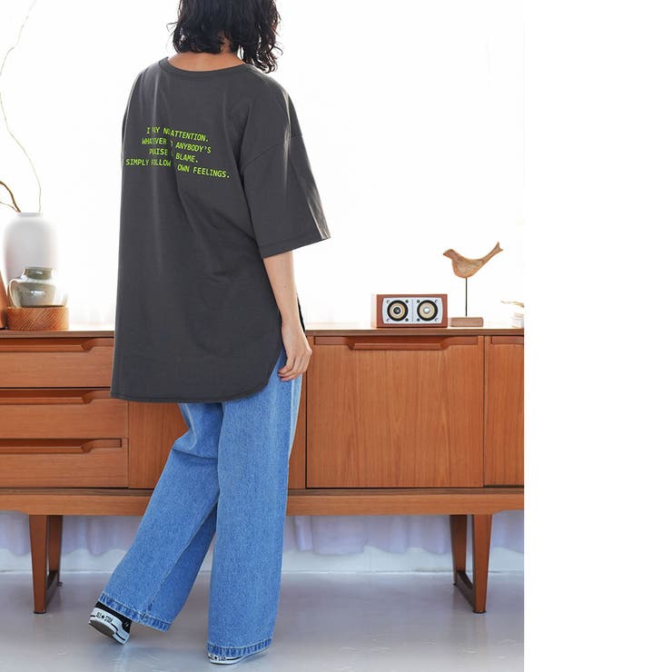 半袖バックプリントT Tシャツ ミドル丈 | mili an deni | 詳細画像14 