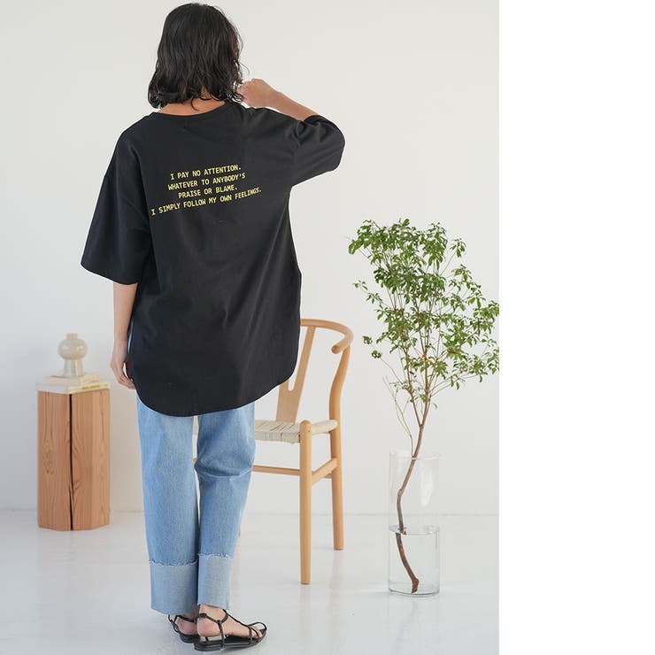 半袖バックプリントT Tシャツ ミドル丈 | mili an deni | 詳細画像19 