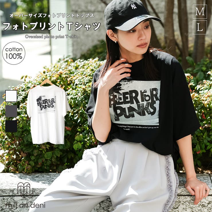 半袖フォトプリントTシャツ プリント コットン | mili an deni | 詳細画像1 