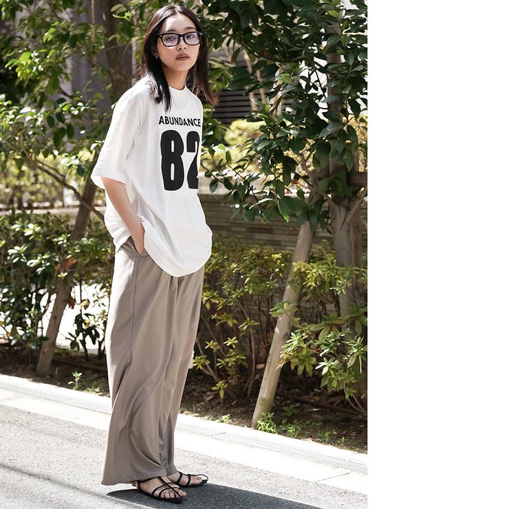 半袖カレッジナンバリングTシャツ プリント コットン | mili an deni | 詳細画像9 