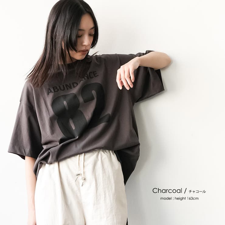 半袖カレッジナンバリングTシャツ プリント コットン | mili an deni | 詳細画像11 