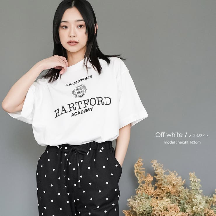 半袖カレッジプリントTシャツ プリント コットン | mili an deni | 詳細画像6 