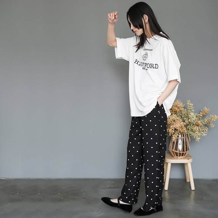 半袖カレッジプリントTシャツ プリント コットン | mili an deni | 詳細画像9 