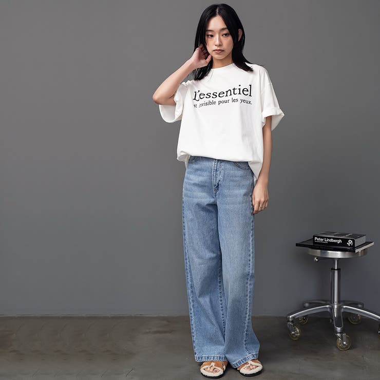 半袖フレンチロゴプリントTシャツ プリント コットン | mili an deni | 詳細画像10 