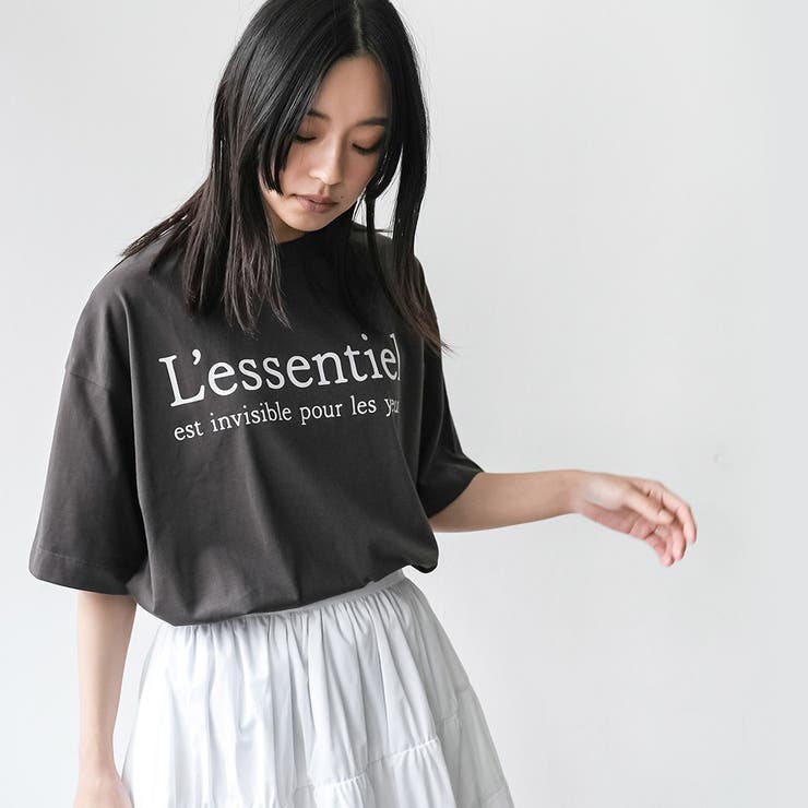 半袖フレンチロゴプリントTシャツ プリント コットン | mili an deni | 詳細画像12 
