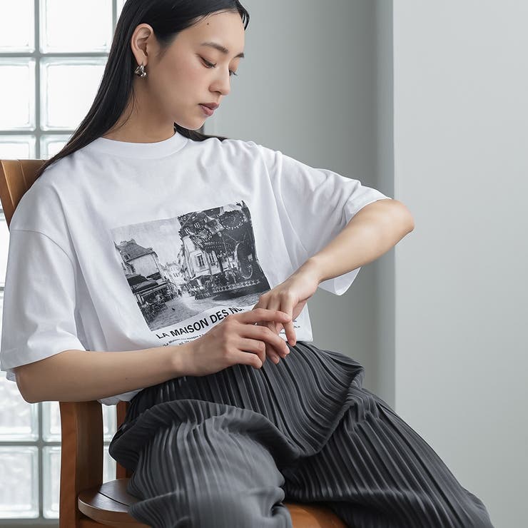 半袖 オーバーサイズ フォトプリントTシャツ | mili an deni | 詳細画像6 