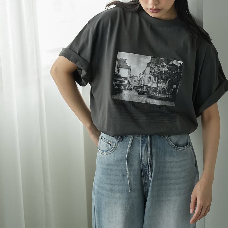 半袖 オーバーサイズ フォトプリントTシャツ | mili an deni | 詳細画像12 