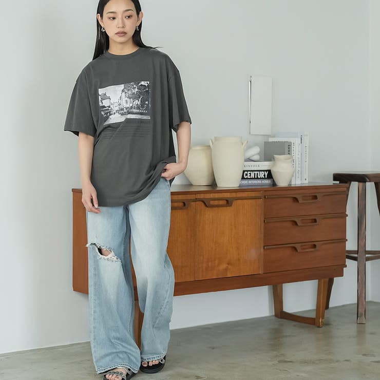 半袖 オーバーサイズ フォトプリントTシャツ | mili an deni | 詳細画像14 