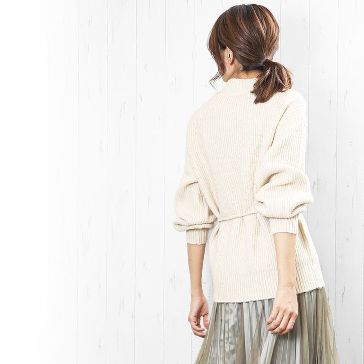 もちもちラメ ニットカーディガン ベルト付き | mili an deni | 詳細画像7 