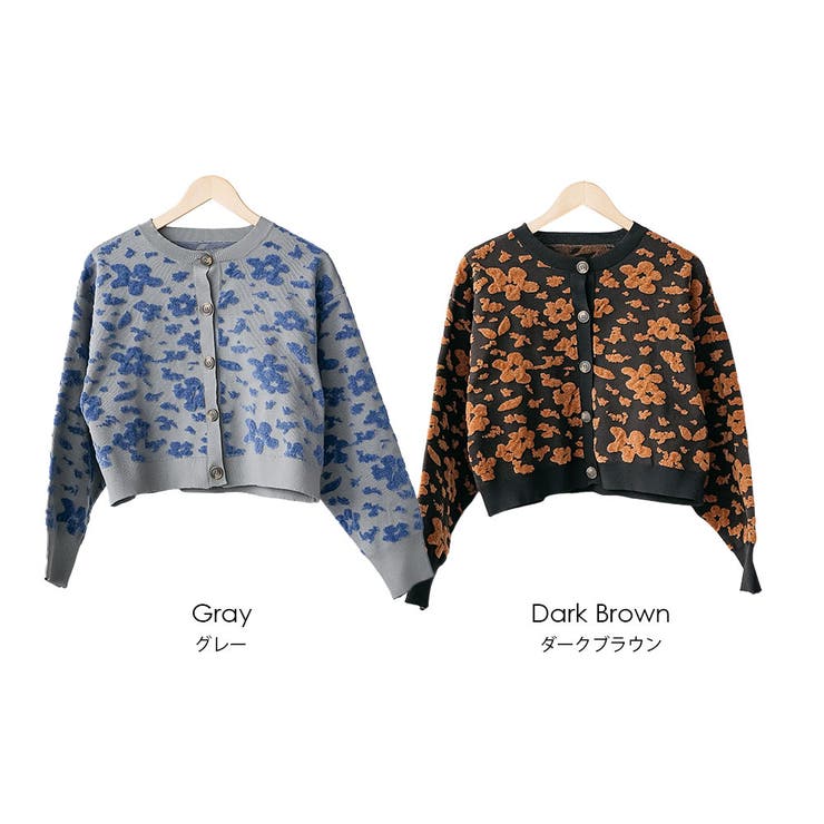 モール花柄ショートカーデ カーデ ショート丈 | mili an deni | 詳細画像17 