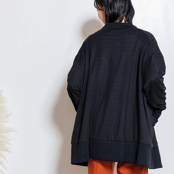 ストレッチ起毛ビッグカーディガン ニット Vネック | mili an deni | 詳細画像14 