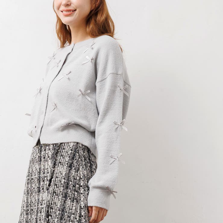 レディース カーディガン プレミアムヤーンリボンカーディガン | mili an deni | 詳細画像10 