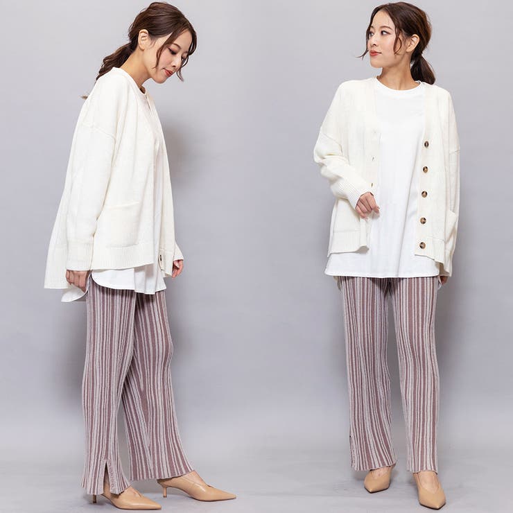 ウール混ざっくりニットカーディガン Vネック ラウンドヘム | mili an deni | 詳細画像7 