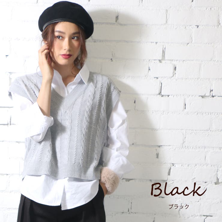 ブラック | ウール混 ベレー帽 パイピング | mili an deni