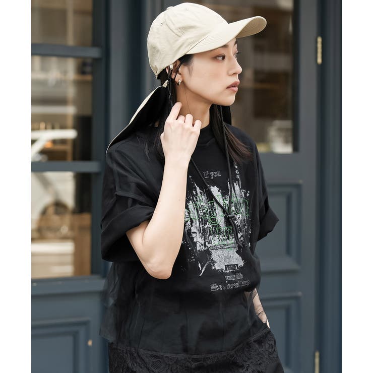 ベージュ | 撥水冷感ネックカバー付きキャップ 撥水加工 接触冷感 | mili an deni