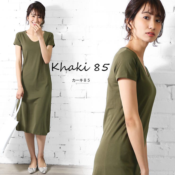 アンダーソンベル　ノースリーブミニワンピース カーキ スタイルブロック STYLEBLOCK リネンタッチシャーリング