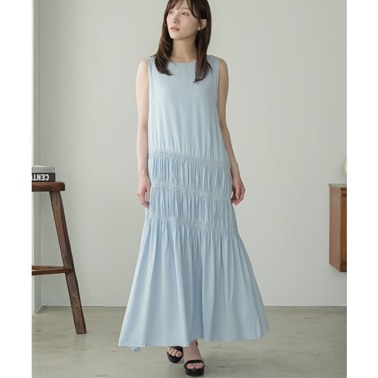 サックス | アシンメトリー シャーリング ワンピース | mili an deni