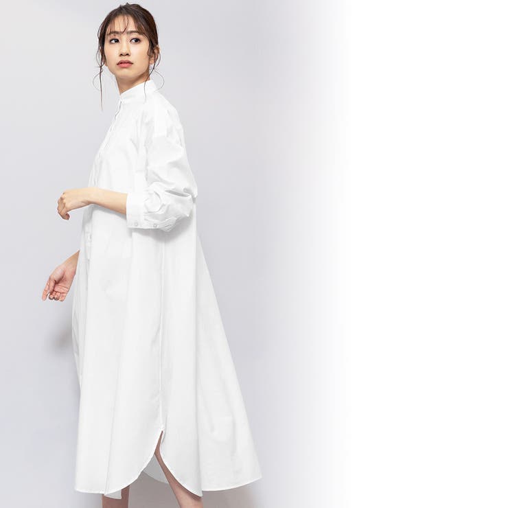 フレアシャツワンピース スタンドカラー バックタック | mili an deni | 詳細画像10 