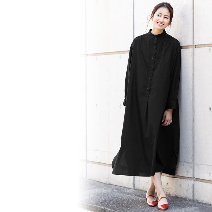 フレアシャツワンピース スタンドカラー バックタック | mili an deni | 詳細画像23 