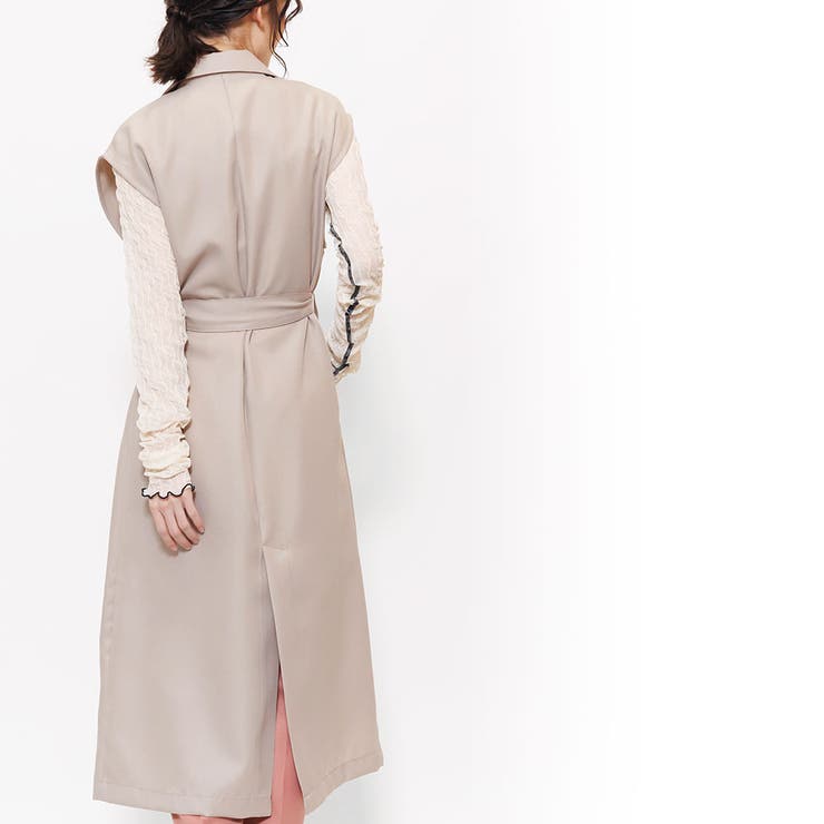 ロングトレンチジレ ベスト ノースリーブ | mili an deni | 詳細画像12 